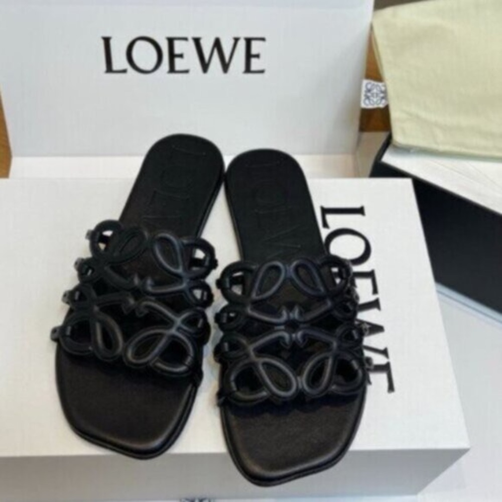 🥭Loewe Women's Black Slide Slippers